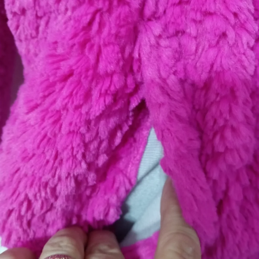The North Face Girl's Barbie Pink Full Zip Teddy Bear Jacket w pockets 10/12